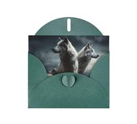 wolf at night Greeting Cards Blank Note Cards with Envelopes Happy Birthday Card Thank You Card Wedding Party Invitation Cards for All Occasions 4x6 Inch