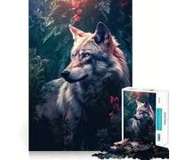 Wolf at Night Jigsaw Puzzle1000 Pieces Brain Boosting Play Zero Gap Cozy Indoor Entertainment for All (38x52cm)