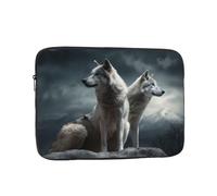 Wolf at Night Laptop Sleeve for Women Men, 13 Inch Waterproof Laptop Bag Lightweight Notebook Computer Cover Bag