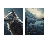 Wolf at Night Passport Holder for Travel PU Leather Passport Wallet Cover Organize Your Passports & Cards