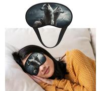 Wolf at Night Sleep Mask for Side Sleeper Blackout Eye Masks for Women Men Blindfold Mask Side Sleeper Eye Cover for Sleeping Nap Blackout Eye Shade Cover for Travel