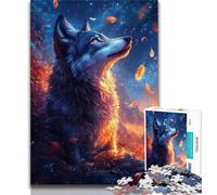 Wolf at Sunset 1000 Piece Jigsaw Puzzle for Adults And Teenagers,Pattern Assembly Fun at Home Activities,Birthday Present,Travel Gifts (50x75cm)