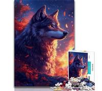 Wolf at Sunset 1000 Piece Jigsaw Puzzles for Adults,Challenging Game Gifts for Is Ideal As A Gift for The Whole Family 50x75cm