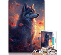 Wolf at Sunset 1000 Pieces Jigsaw Puzzles for Adults And Teens,Stress Reliever Difficult Challenge Deal As Gifts for The Whole Family (38x26cm)