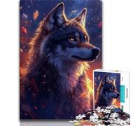 Wolf at Sunset Jigsaw Puzzles for Adults 1000,Staycation Kill Time Every Piece Is Unique - Challenging Family Fun Game (38x26cm)