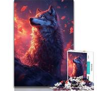 Wolf at Sunset Jigsaw Puzzles for Teenagers,Help The Brain Exercise Addictive Toys to Cultivate Patience A Work of Art 50x75cm