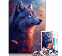 Wolf at Sunset Puzzles for Adults Teens 1000 Pieces,for Educational Game Challenge Toy for Is Ideal As A Gift for The Whole Family (75x50cm)
