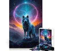 Wolf at The Moon Adults Puzzles 1000 Piece Jigsaws Strategic Think Mindful Escape Precise Fit Nice Gift (38x52cm)