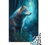 Wolf at The River Puzzle for Adults 1000 Pieces, Wolf Themed Animal Jigsaw, Calm Home Activity, 38x26cm/1000pcs