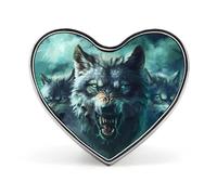 Wolf Badge Heart Shape Cute Brooch Pins Button Badges for Backpack Jackets Hats Decor