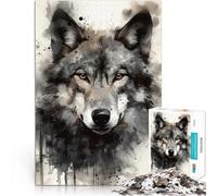 Wolf Beauty Watercolor1000 teenager Pieces Jigsaw Puzzle Toys Educational Games Stress Relieving Funny Gift 38x26cm
