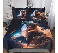 Wolf Bedding Set Duvet Cover Set 3D Comforter Cover 2 Pieces Bedspread Cover For Kids Teens Microfiber Easy Care And Super Soft Poly Cotton Quilt Cover Single (135x200cm)