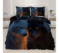Wolf Bedding Set for Kids Wolf Comforter Cover Set Super King Size Wild Animal Duvet Cover Bedspread Cover Bedding Collection 3Pcs,No Comforter