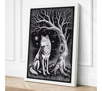 Wolf Beneath Ancient Boughs Canvas Wall Art Print 30x20 Inch