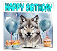 Wolf Birthday Card - Fun Wolves Birthday Card 145 x 145mm