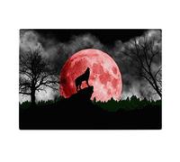 Wolf Black Moon White Red Kitchen Worktop Protector Saver Glass Chopping Board