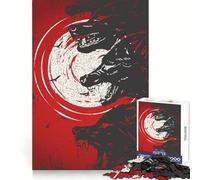 Wolf Bloody Night 1000 Piece Jigsaw Puzzles for Teenagers Jigsaw Cognitive Workout Calm Leisure Ideal Fit Winter Gift (38x26cm)