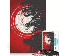 Wolf Bloody Night 1000 Piece Puzzle For Teenagers Mind Skill Play Laser Cut for Flawless Fit Relaxing Indoor Group Activity (50x75cm)