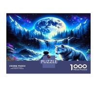 Wolf Boy Moon 1000 Piece Jigsaw Puzzle Bundle Nocturnal Kinship Classic Jigsaw Puzzle Premium Cardstock Decompression Wall Decoration Gifts Women Men Senior Jigsaw Enthusiasts 70x50cm/1000pcs