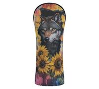 Wolf Breaking Through The Wall Flower1 Golf Head Cover Waterproof Headcovers with Number Tag for Woods and Driver Fairway Hybrid
