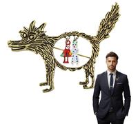 Wolf Brooch Pin - Cool Wolf Lapel Pin | Elegant Holiday Brooch Pin | Metal Wolf Brooch | Animal & Shirt Clips for Women, Badges, Christmas, Jewellery, Gift