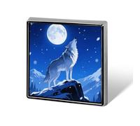 Wolf Brooch Pin, Unisex Square Lapel Pin for Men & Women, Elegant Metal Badge for Hats Jackets Shirts, Versatile Fashion Accessory