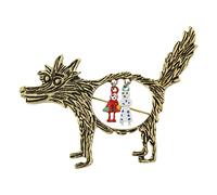 Wolf Brooch - Reusable Solid Exquisite Worldly Charm Fairy Tale Villain European Retro Metal WolfPin | Distinctive Accent Simple Fashion Animal Corsage Pin for Women, Girls