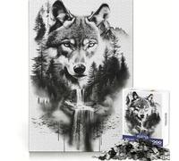 Wolf by The Falls Adult Jigsaw Puzzle1000 Pieces Analytical Skill Relaxed Leisure Tight Join Winter Gift (38x52cm)