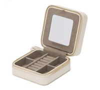 Wolf Caroline Zip Jewellery Box Beige 329953 - Woman - Genuine Leather Beige 12 x 13.2 x 6