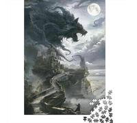 Wolf Castle Fantasy Artwork Adult 1000-Piece Jigsaw Puzzle, 52x38cm/1000pcs; for Calm Hands-on Time after Work; White Cardboard for Cleaner Sorting