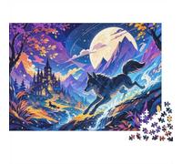 Wolf Castle Moon 1000pcs Mini Puzzle For Family Challenging