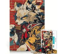 Wolf Character Art Jigsaw Puzzle 1000 Piece Cognitive Fun Play Precise Interlock Structure Bonding Activity for Loved Ones (50x75cm)