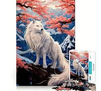 Wolf Cherry Blossom 1000 Piece Teenager Puzzles Cognitive Boost Fun Tight Lock No Loose Pieces Engaging Way to Pass Free Hours (38x52cm)
