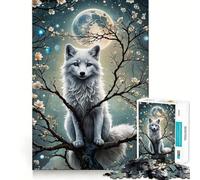 Wolf Cherry Blossom Japan Adult Jigsaw1000 Pieces Cognitive Boost Game No Gap Tight Fitting Design Birthday Gift Brain Teaser Toy (50x75cm)
