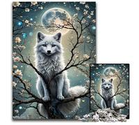 Wolf Cherry Blossom Japan Puzzles for 1000 Piece Jigsaw Puzzles for Adults BrainChallenging DIY Decorative Game Family Interactive Toy 1000 PCS(75x50cm)
