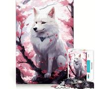 Wolf Cherry Blossom Jigsaw Puzzle1000 Pieces Brain Boosting Play Zero Gap Cozy Indoor Entertainment for All (50x75cm)