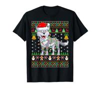 Wolf Christmas Lights Funny Santa Ugly Sweaters Cute Xmas T-Shirt