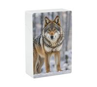 Wolf Cigarette Case Vintage Cigarette Holder Case Plastic Cigarette Box Portable Thin Cigar Boxes Pocket Cigarettes Storage Container for Men Women