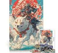 Wolf Clan Samurai Jigsaw Puzzle for Adults 1000 Pieces Creative Think Stress Relief Fun Exact Edges Thoughtful Xmas (38x52cm)