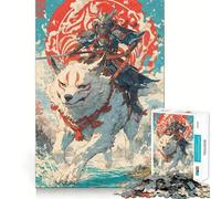 Wolf Clan Samurai Jigsaw Puzzles1000 Pieces Cognitive Boost Fun Burr Free Clean Cut Pieces Holiday Indoor Entertainment Toy (50x75cm)