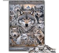 Wolf Collage JigsawPuzzle 1000 Pieces for Teenagers, Challenging Game And Family Play Parent-child Interaction (26x38cm)