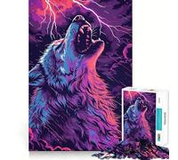 Wolf Colorful Animal Jigsaw Puzzles 1000 Mind Skill Play Premium Laser Cut Quality Quiet Time Mind Exercise at Home (50x75cm)