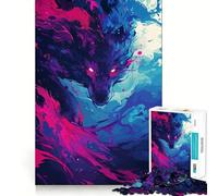 Wolf Colorful Animal Jigsaw Puzzles1000 Pieces Cognitive Boost Fun Burr Free Clean Cut Pieces Holiday Indoor Entertainment Toy (38x26cm)