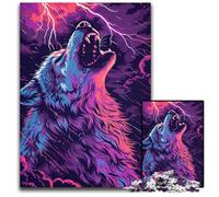 Wolf Colorful Animal Puzzles for 1000 Piece Jigsaw Puzzles for Adults Colorful Home DecorInteractive Family Game 1000 PCS(75x50cm)