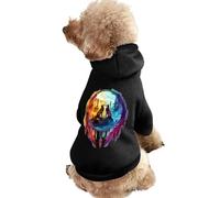 Wolf Colorful Dream-catcher Small Dog Hoodie Warm Lightweight Pullover Sweatshirt Pet Puppy Hooded Outfits M