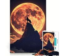 Wolf Colorful Mountain Jigsaw Puzzle 1000 Piece Mind Train Fun Burr Free Clean Cut Pieces Absorbing Activity for Quiet Nights (38x52cm)
