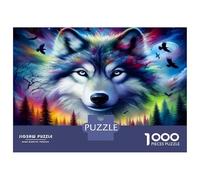 Wolf Colourful Colorful Cosmic Wolf 1000 Pcs Jigsaws for Adults The Impossible Challenge Brain Development 38x26cm/1000pcs