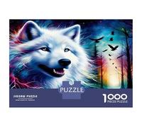 Wolf Colourful Wolf in Vivid Cosmic Scene 1000 Pcs Jigsaws for Adults The Impossible Challenge Brain Development 52x38cm/1000pcs