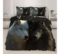 Wolf Comforter Cover Set King Size Wolf Bedding Set Animal Bedding Duvet Cover Set Bedspread Cover 3Pcs