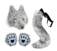 Wolf Cosplay Costume - Simulated Wolf Set | Tail Clip Set And Gloves Set Faux Leather Accessories Cosplay Accessories For Women Parade D
